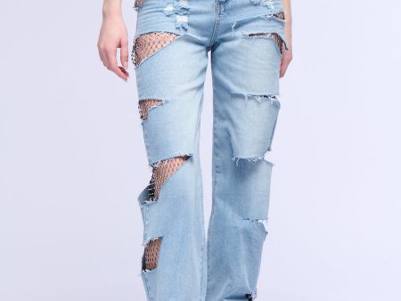 STARSTRUCK RHINESTONE RELAXED JEANS Discount