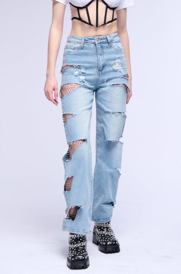 STARSTRUCK RHINESTONE RELAXED JEANS Discount