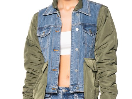 NYLON DENIM JACKET For Sale