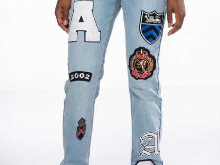 COLLEGIATE OUT OF YOUR LEAGUE HIGH RISE STRAIGHT LEG JEAN Online Sale